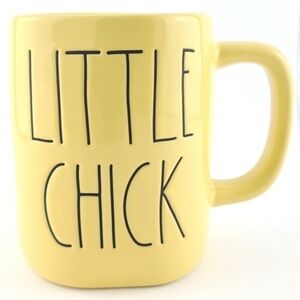 ⭐️2/$50⭐ Rae Dunn Artisan Collection Yellow Mug Black Large Letters LITTLE CHICK